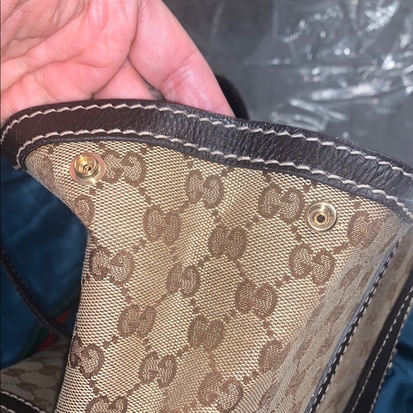 Gucci Brown and Green Monogram Tote Like New Authentic - Picture 13 of 15